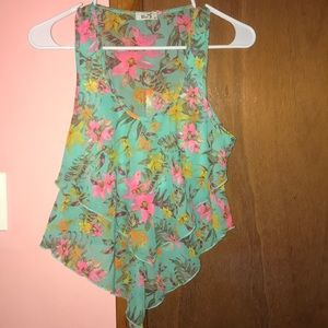 Floral turquoise shirt